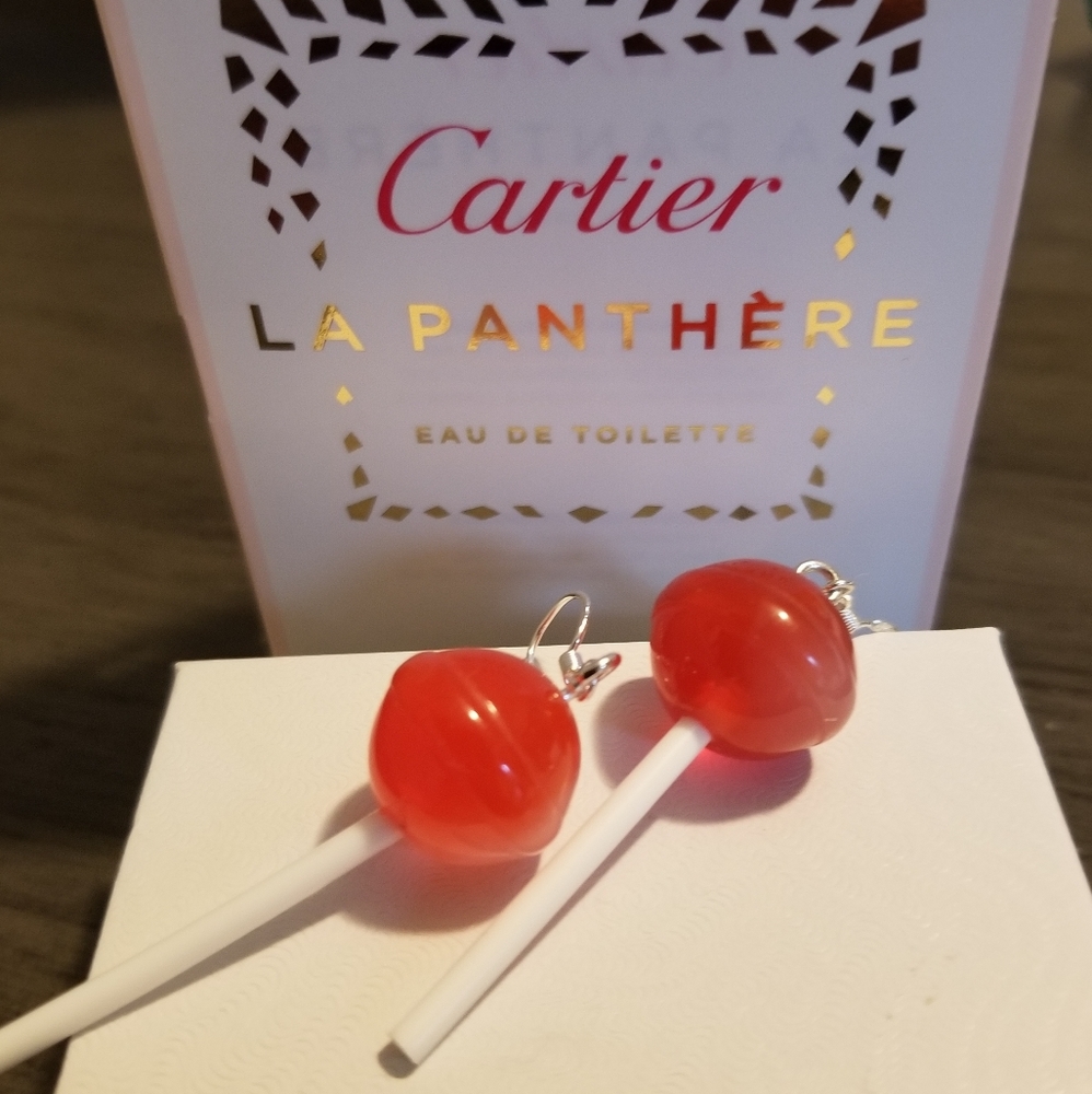 Cute red lollypop earrings New
